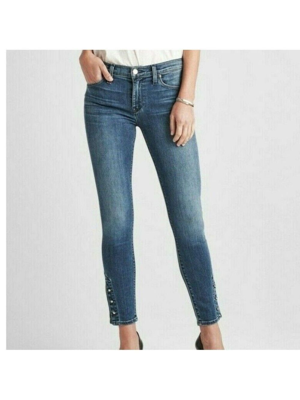 Hudson Jeans Blue Midrise Skinny Jeans